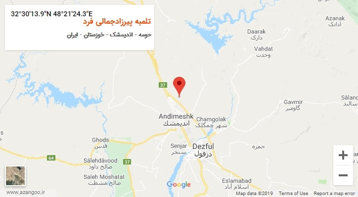 روستای تلمبه پیرزادجمالی فرد بر روی نقشه