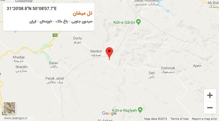 روستای تل میشان بر روی نقشه