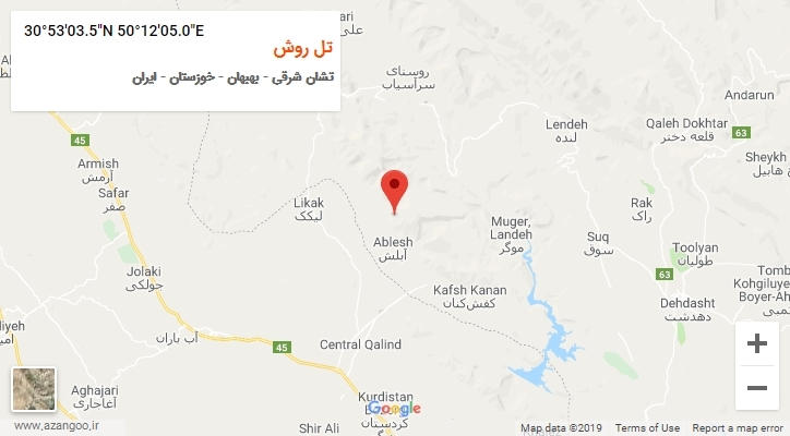روستای تل روش بر روی نقشه