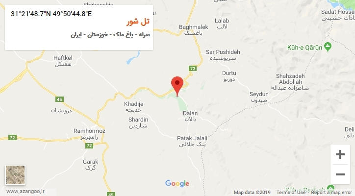 روستای تل شور بر روی نقشه