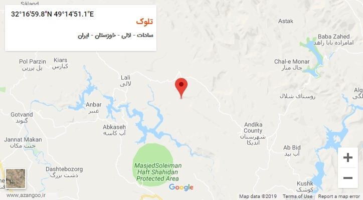 روستای تلوک بر روی نقشه