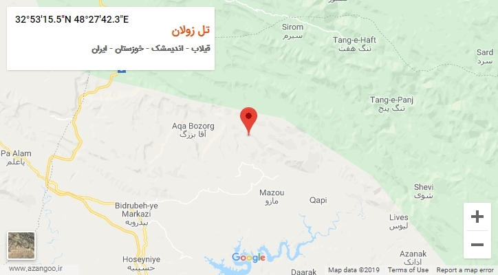 روستای تل زولان بر روی نقشه