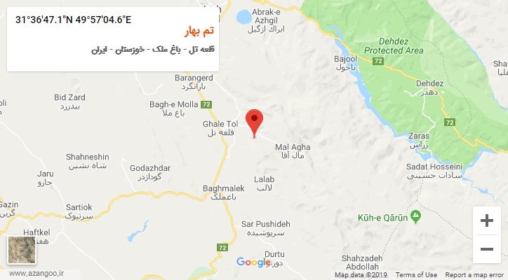 روستای تم بهار بر روی نقشه