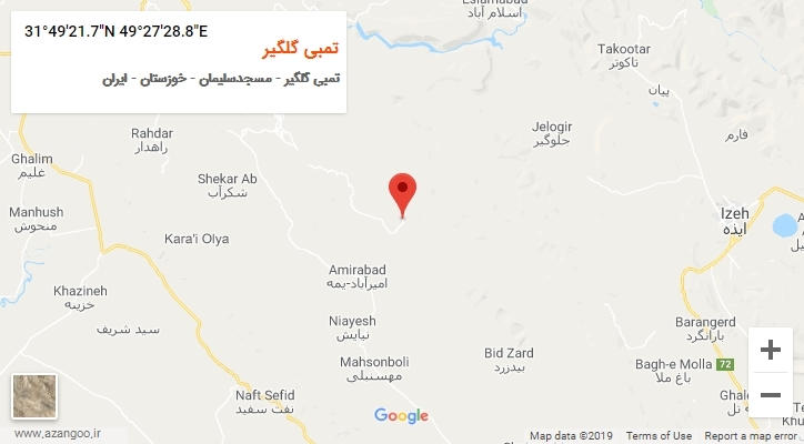 روستای تمبی گلگیر بر روی نقشه