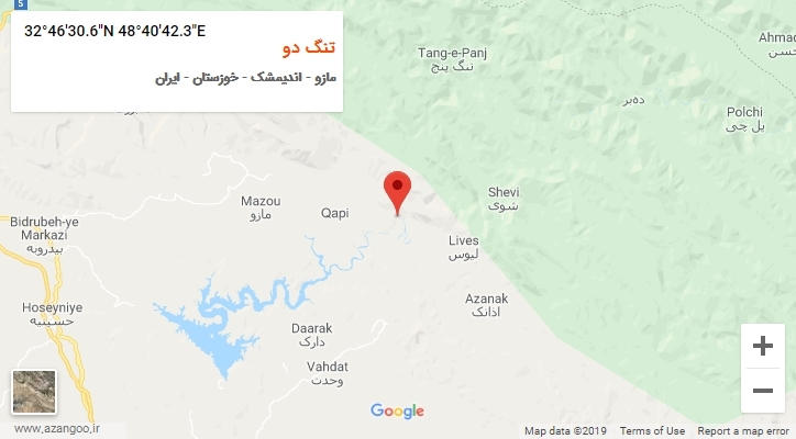روستای تنگ دو بر روی نقشه