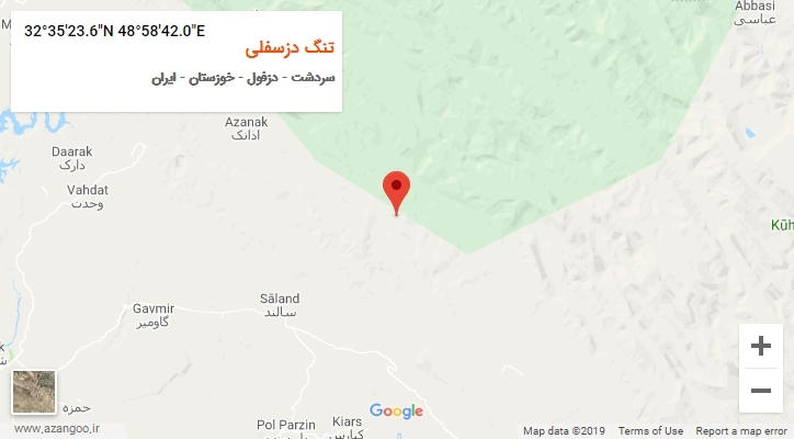 روستای تنگ دزسفلی بر روی نقشه