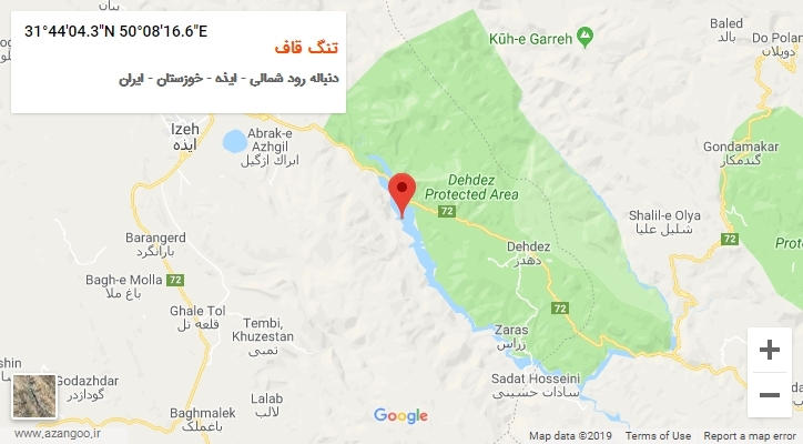 روستای تنگ قاف بر روی نقشه