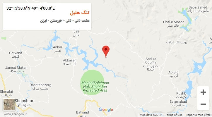 روستای تنگ هلیل بر روی نقشه