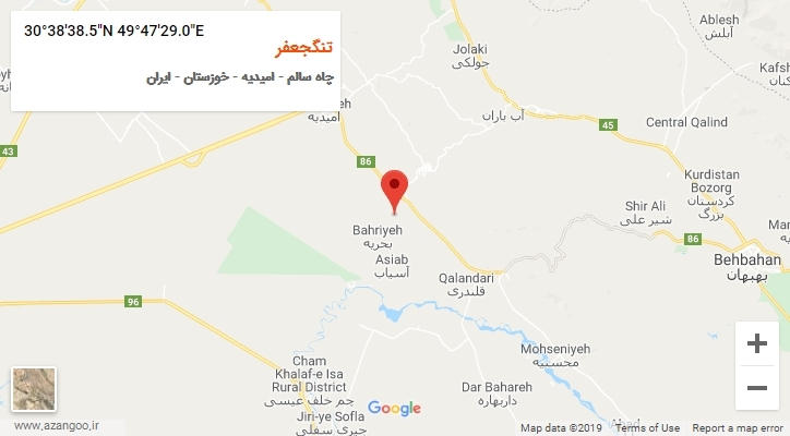 روستای تنگجعفر بر روی نقشه