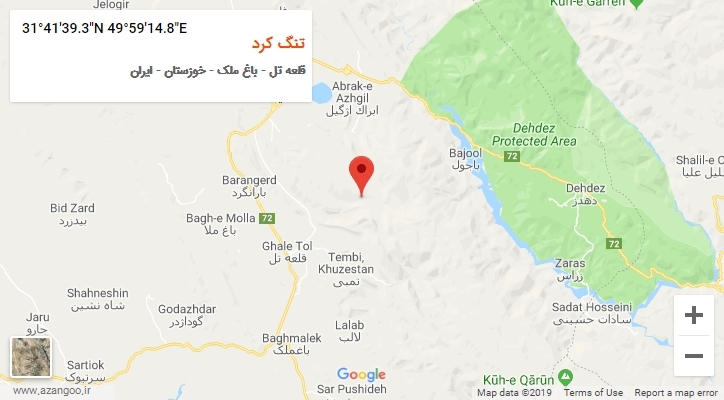 روستای تنگ کرد بر روی نقشه