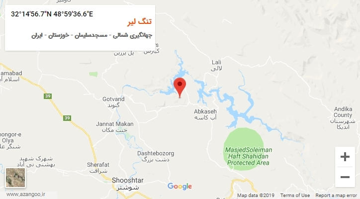 روستای تنگ لیر بر روی نقشه