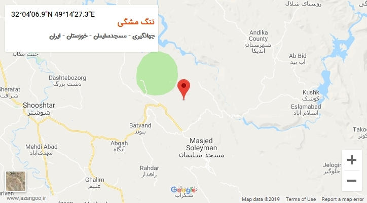 روستای تنگ مشگی بر روی نقشه