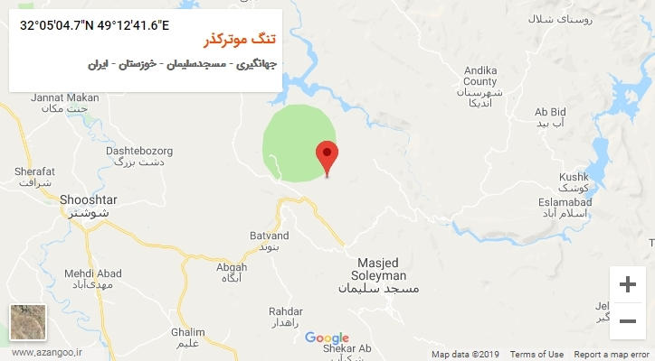 روستای تنگ موترکذر بر روی نقشه
