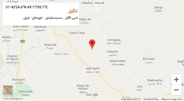 روستای تنگپل بر روی نقشه