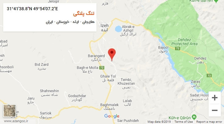 روستای تنگ پلنگی بر روی نقشه