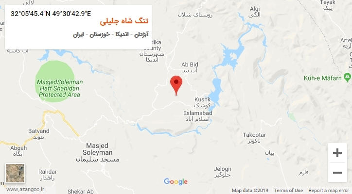 روستای تنگ شاه جلیلی بر روی نقشه