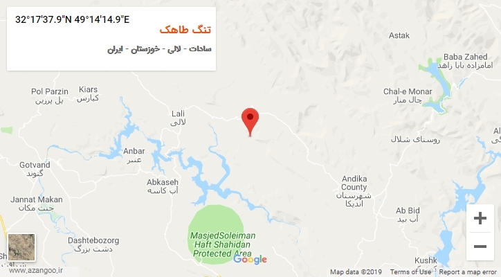 روستای تنگ طاهک بر روی نقشه