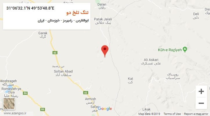 روستای تنگ تلخ دو بر روی نقشه