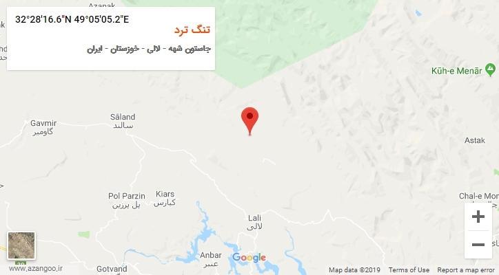 روستای تنگ ترد بر روی نقشه