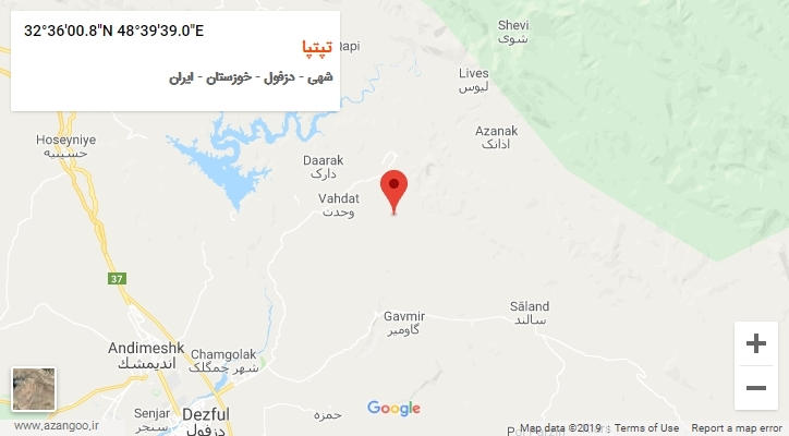 روستای تپتپا بر روی نقشه