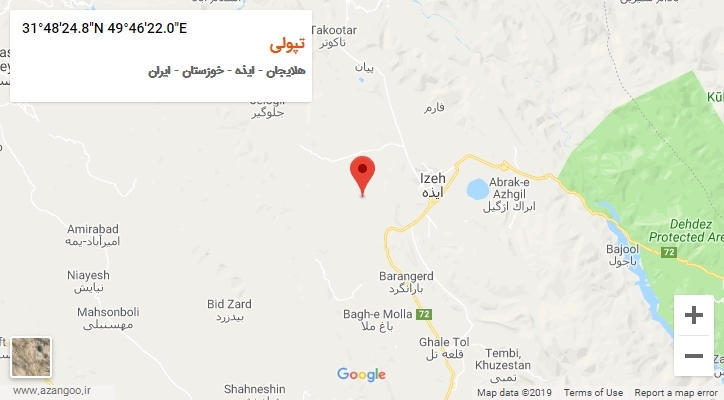روستای تپولی بر روی نقشه