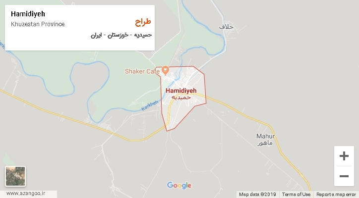 دهستان طراح بر روی نقشه