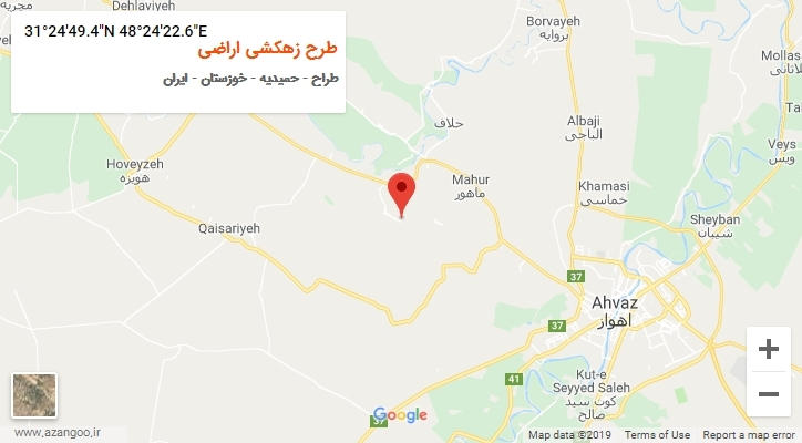 روستای طرح زهکشی اراضی بر روی نقشه