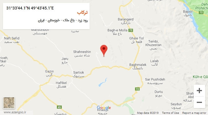 روستای ترکاب بر روی نقشه