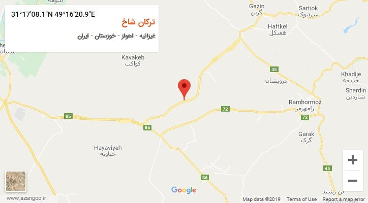 روستای ترکان شاخ بر روی نقشه