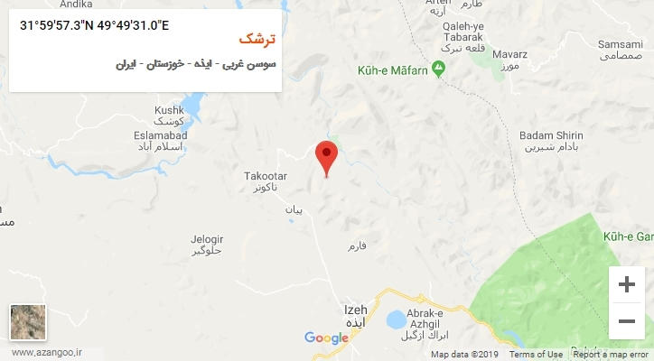 روستای ترشک بر روی نقشه
