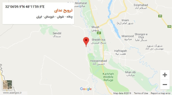 روستای ترویح عدای بر روی نقشه