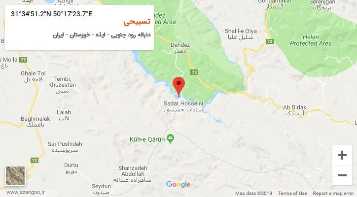 روستای تسبیحی بر روی نقشه