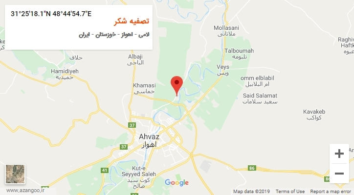 روستای تصفیه شکر بر روی نقشه