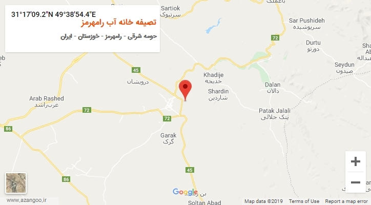 روستای تصیفه خانه آب رامهرمز بر روی نقشه