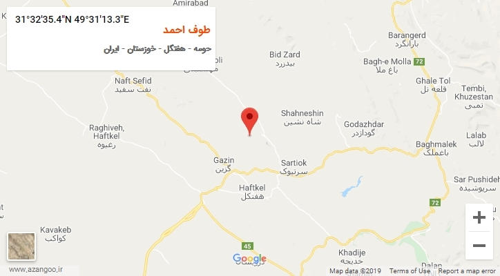 روستای طوف احمد بر روی نقشه