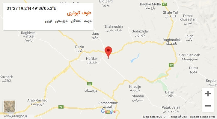 روستای طوف کبوتری بر روی نقشه