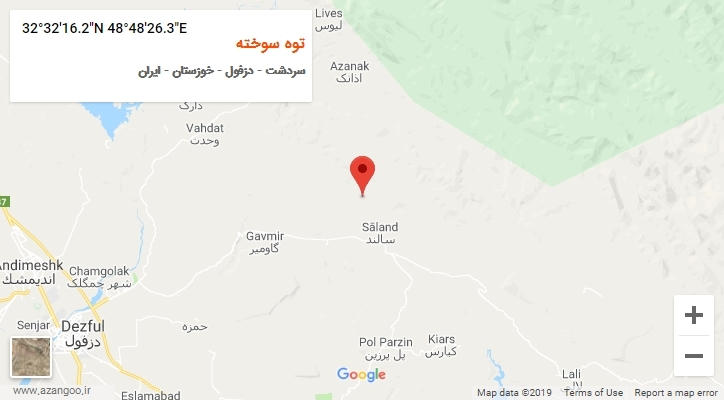 روستای توه سوخته بر روی نقشه