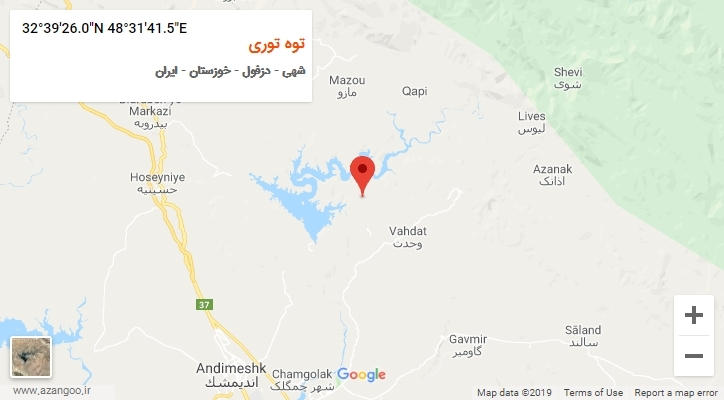روستای توه توری بر روی نقشه