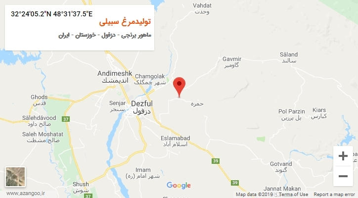 روستای تولیدمرغ سبیلی بر روی نقشه
