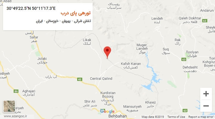 روستای تورهی پای درب بر روی نقشه