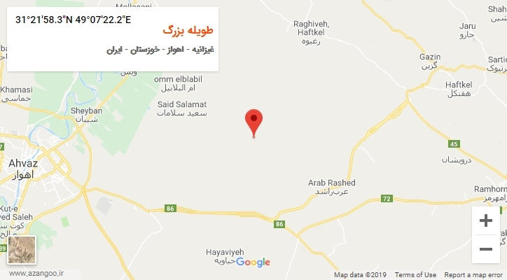 روستای طویله بزرگ بر روی نقشه