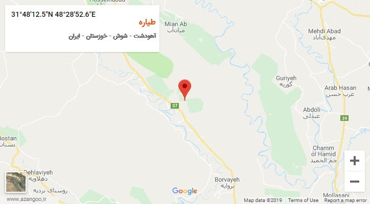 روستای طیاره بر روی نقشه