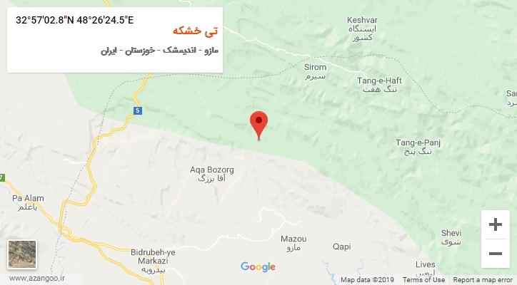 روستای تی خشکه بر روی نقشه