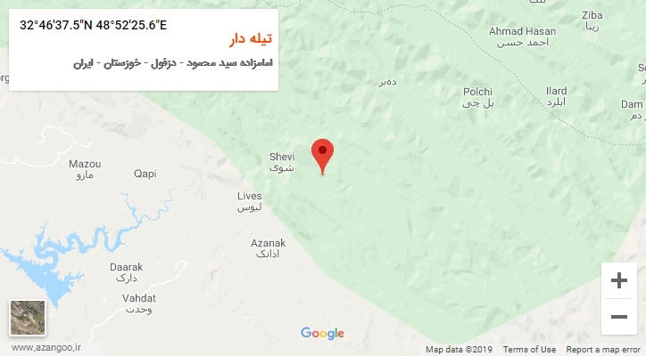 روستای تیله دار بر روی نقشه