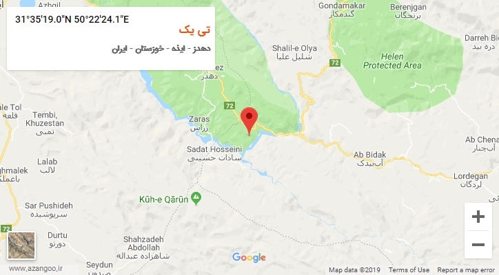 روستای تی یک بر روی نقشه