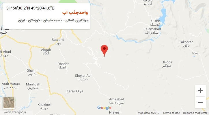 روستای واحدجذب اب بر روی نقشه
