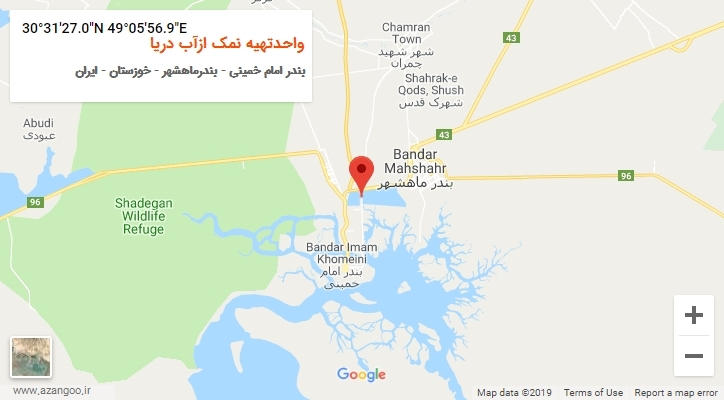 روستای واحدتهیه نمک ازآب دریا بر روی نقشه