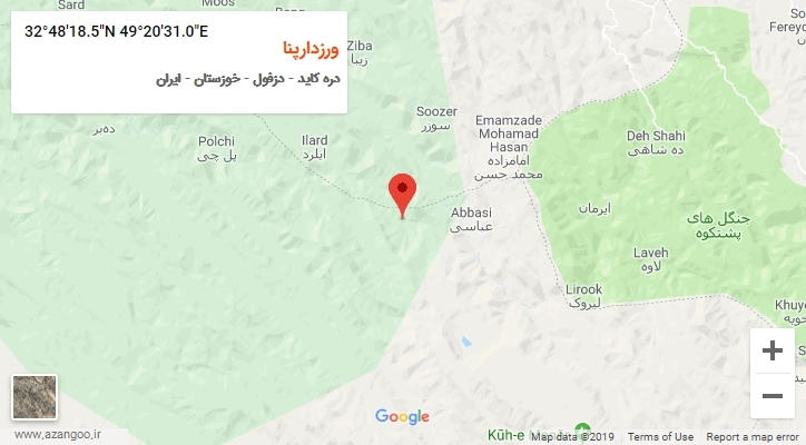 روستای ورزدارپنا بر روی نقشه