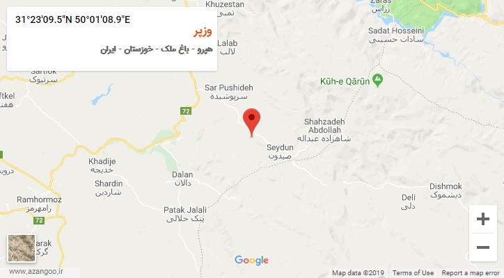 روستای وزپر بر روی نقشه