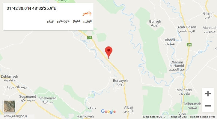 روستای یاسر بر روی نقشه